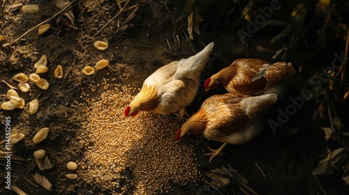 Chickens Pecking at Organic...