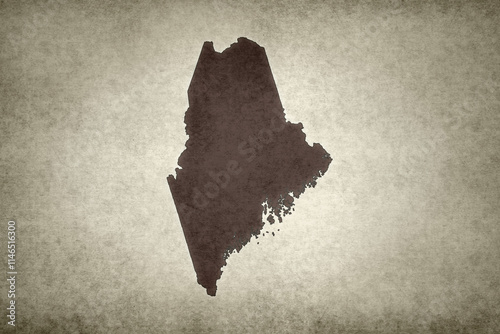 Map of Maine on a paper