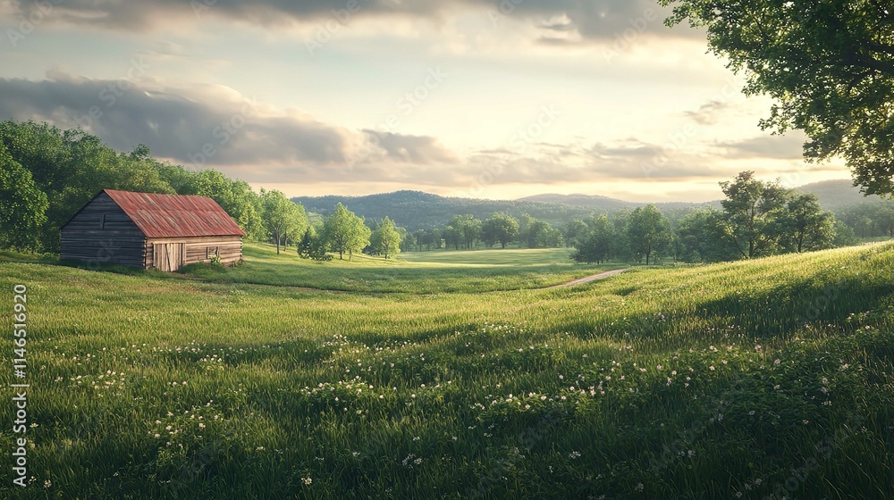 Rural Landscape with Green Fields 16K Resolution Rural Landscape with Green Fields 16K Resolution