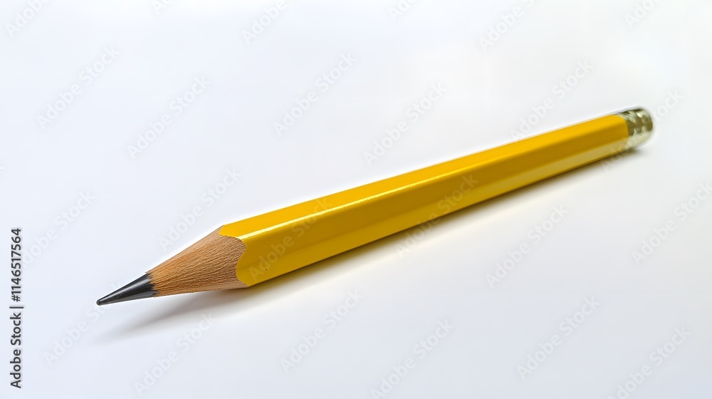 Sketching ideas with a yellow pencil creative workspace product photography minimalist background close-up art concept Sketching ideas with a yellow pencil creative workspace product photography minimalist background close-up art concept