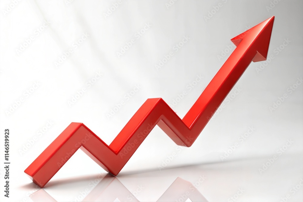 Red Upward Trending Arrow Growth, Success, Progress, Development, Increase Red Upward Trending Arrow Growth, Success, Progress, Development, Increase