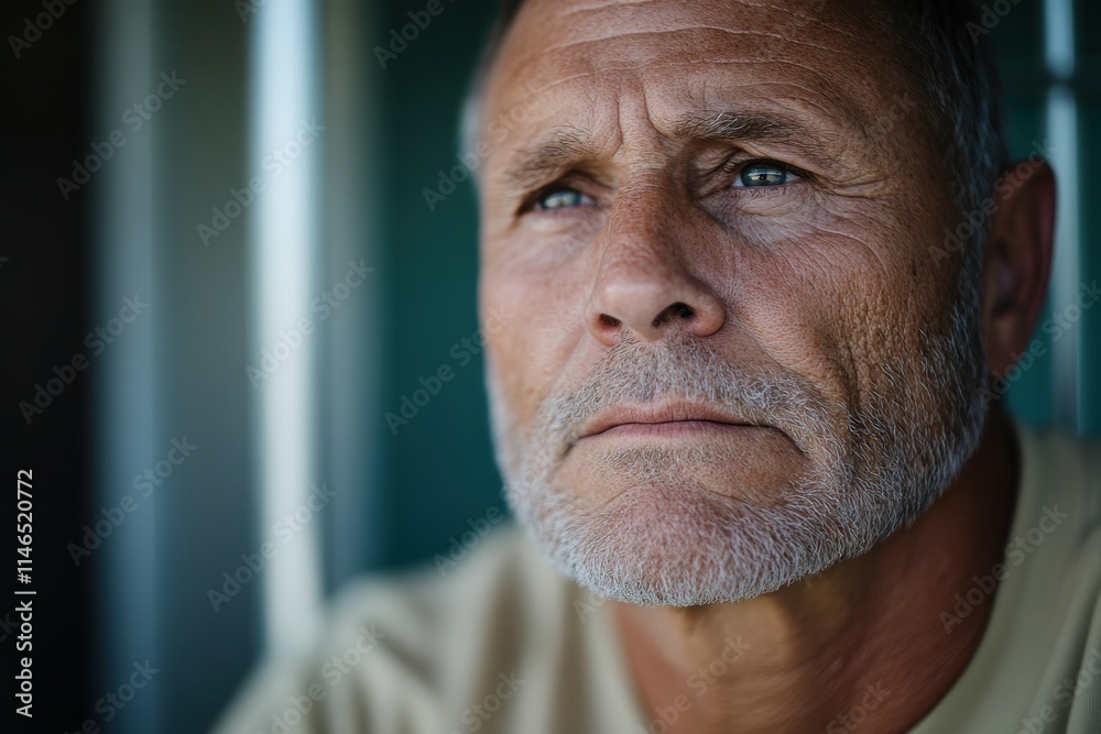 A striking close-up portrait of a pensive senior male, capturing his contemplative expression and silver beard against a soft focus background, evoking introspection and depth. A striking close-up portrait of a pensive senior male, capturing his contemplative expression and silver beard against a soft focus background, evoking introspection and depth.