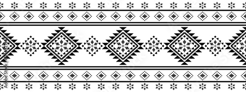 Southwest Aztec geometric Native American Mexican Navajo tribal ethnic boho indian texture ornament seamless pattern fabric black and white design vector for woven textile printing blanket rug carpet 
