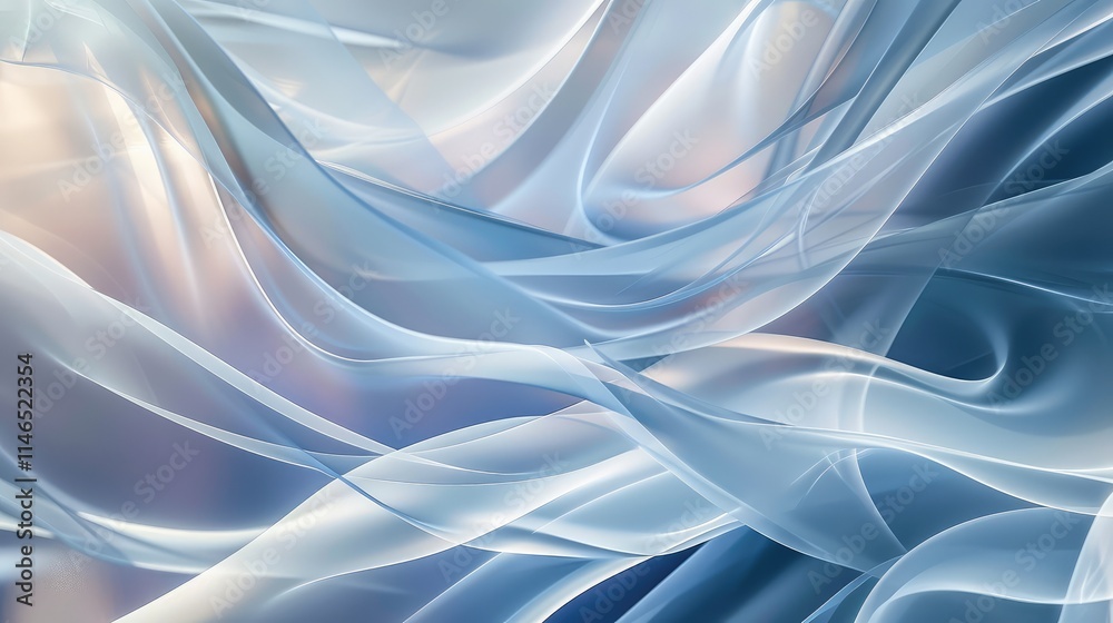 Ethereal Blue Waves of Silk-Like Fabric Flowing Gracefully Ethereal Blue Waves of Silk-Like Fabric Flowing Gracefully