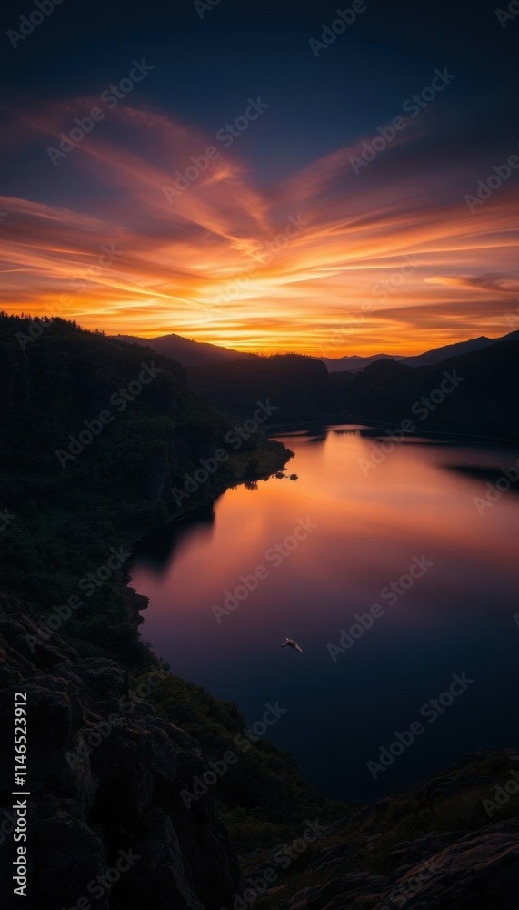 view of a lake with a water at sunset view of a lake with a water at sunset