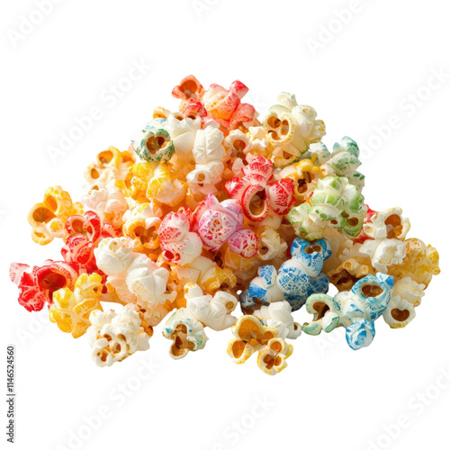 Wallpaper Mural A colorful assortment of popcorn kernels in various shapes and sizes, creating a vibrant and playful display, white background, transparent background. Torontodigital.ca