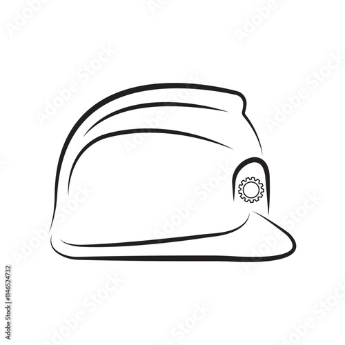 Construction safety helmet logo design photo