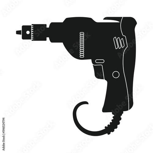 Hand Drill Logo icon design illustration