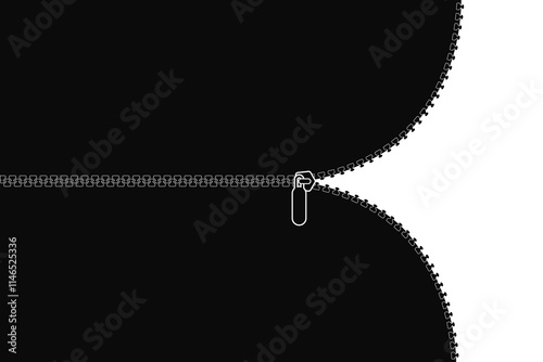 Simple Zipper vector. Zipper icon. Zipper open and close vector.