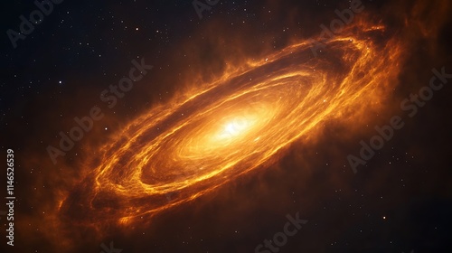 Fototapeta Naklejka Na Ścianę i Meble -  Stunning deep night sky glowing vibrantly with swirling nebula clouds and scattered cosmic starlight