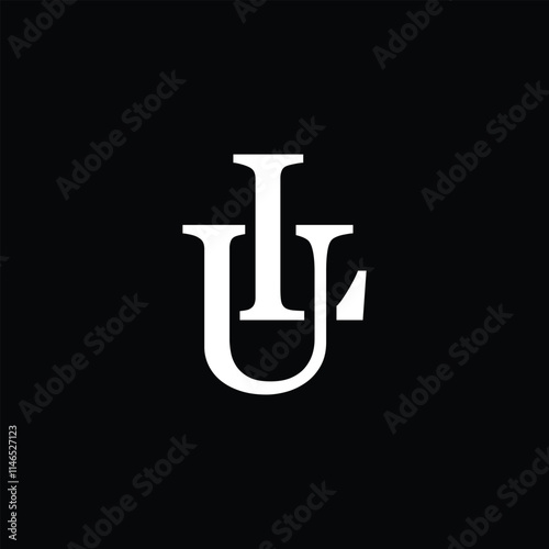 LU letter logo concept isolated on white background. UL Logo photo