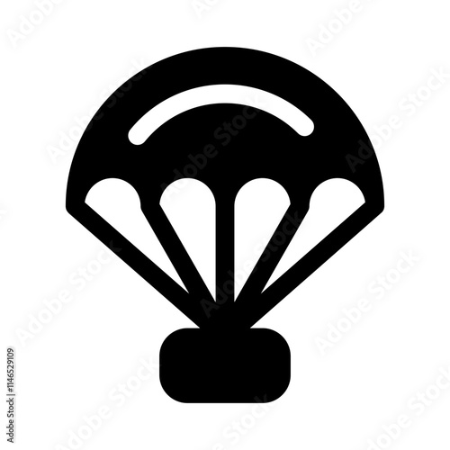 military parachute glyph icon