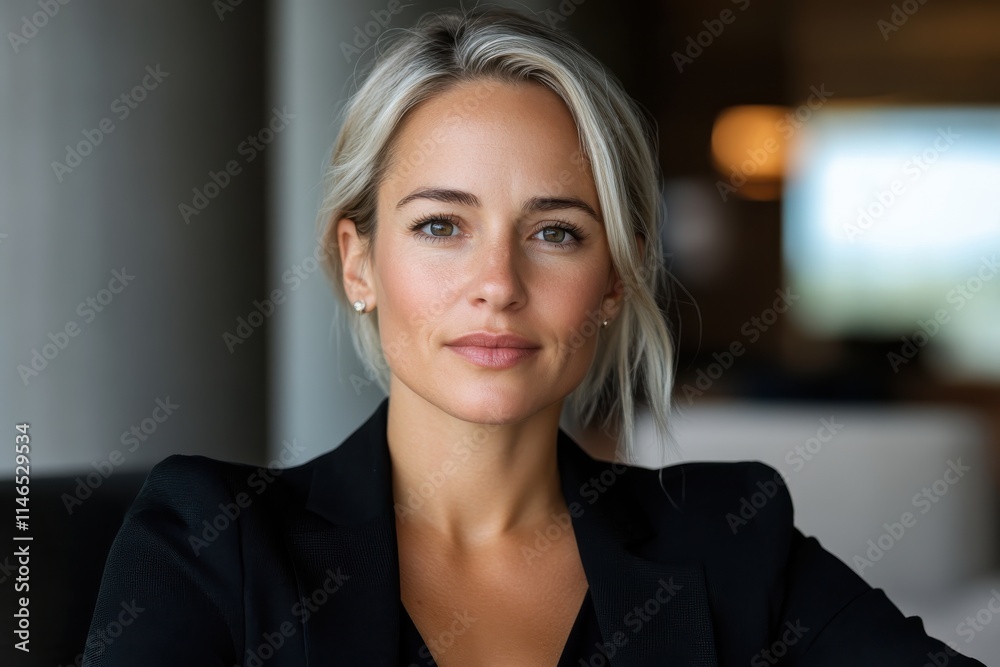 A beautiful woman poses confidently in a stylish office setting, embodying fashion and professionalism amidst elegant interior design and natural lighting. A beautiful woman poses confidently in a stylish office setting, embodying fashion and professionalism amidst elegant interior design and natural lighting.