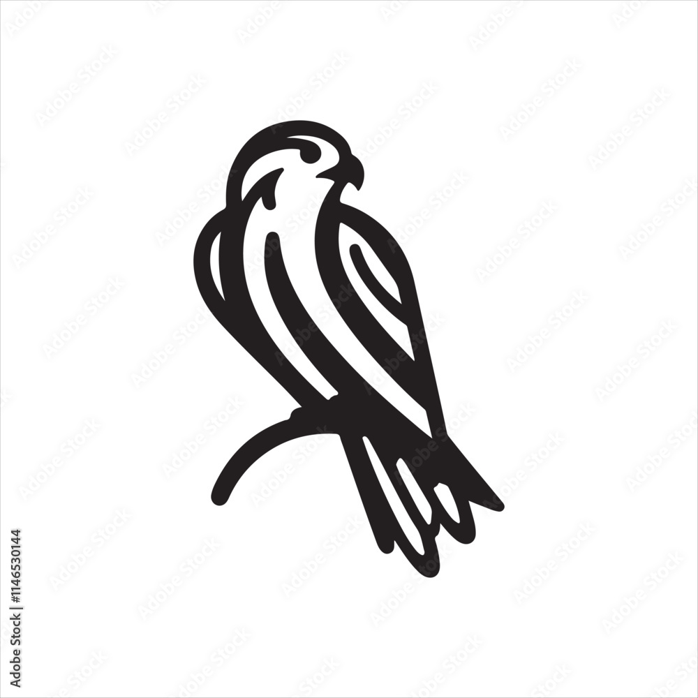 Obraz premium falcon bird silhouette vector logo design