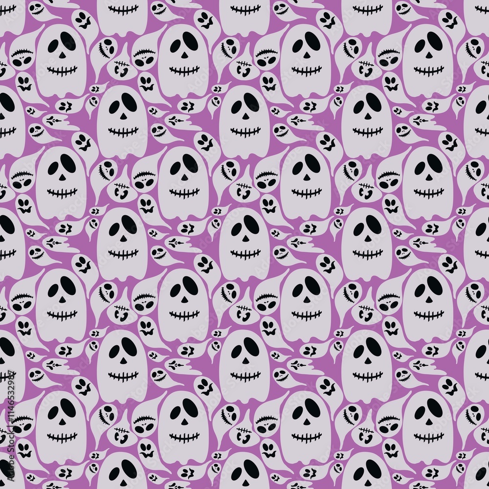 Fototapeta premium Spooky Ghost Pattern