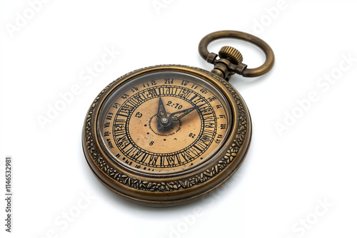 Antique pocket stopwatch isolated on a white background