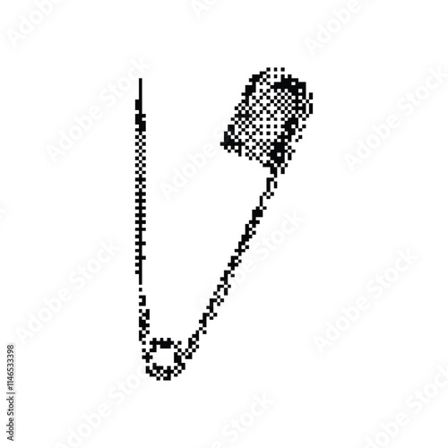 Safety pin dither halftone bitmap icons