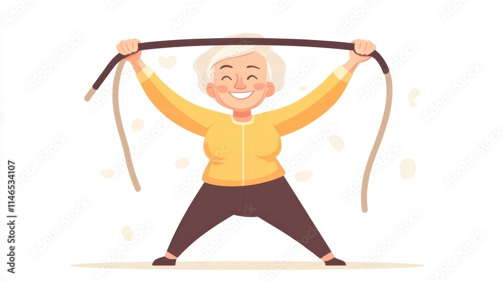 happy senior woman exercising with resistance band happy senior woman exercising with resistance band