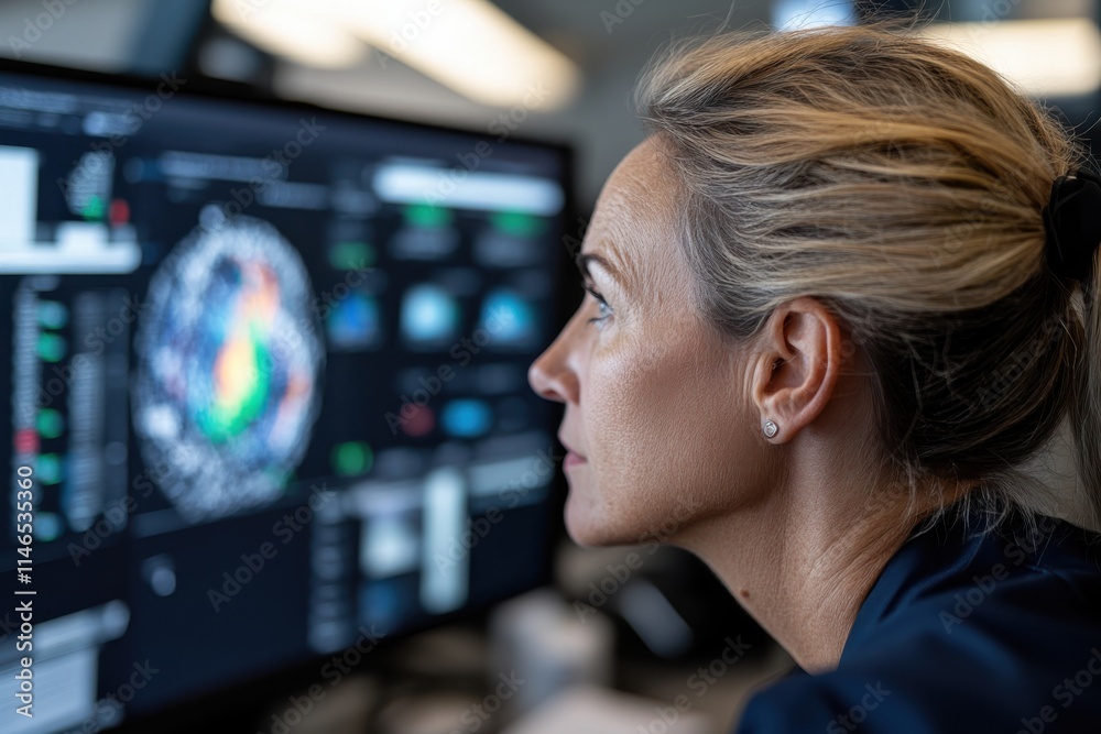 An engaged female analyst studies complex data visualizations on a screen, highlighting her analytical prowess and the integration of technology in today’s workspaces. An engaged female analyst studies complex data visualizations on a screen, highlighting her analytical prowess and the integration of technology in today’s workspaces.