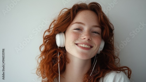 The Smiling Girl with Headphones