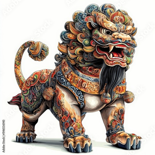 Chinese heritage lion artwork clipart photo