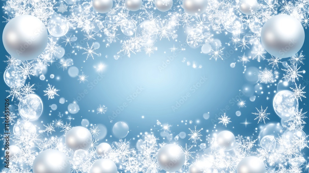 Elegant Silver Christmas Background with Snowflakes and Ornaments for Festive Designs and Holiday Projects Elegant Silver Christmas Background with Snowflakes and Ornaments for Festive Designs and Holiday Projects