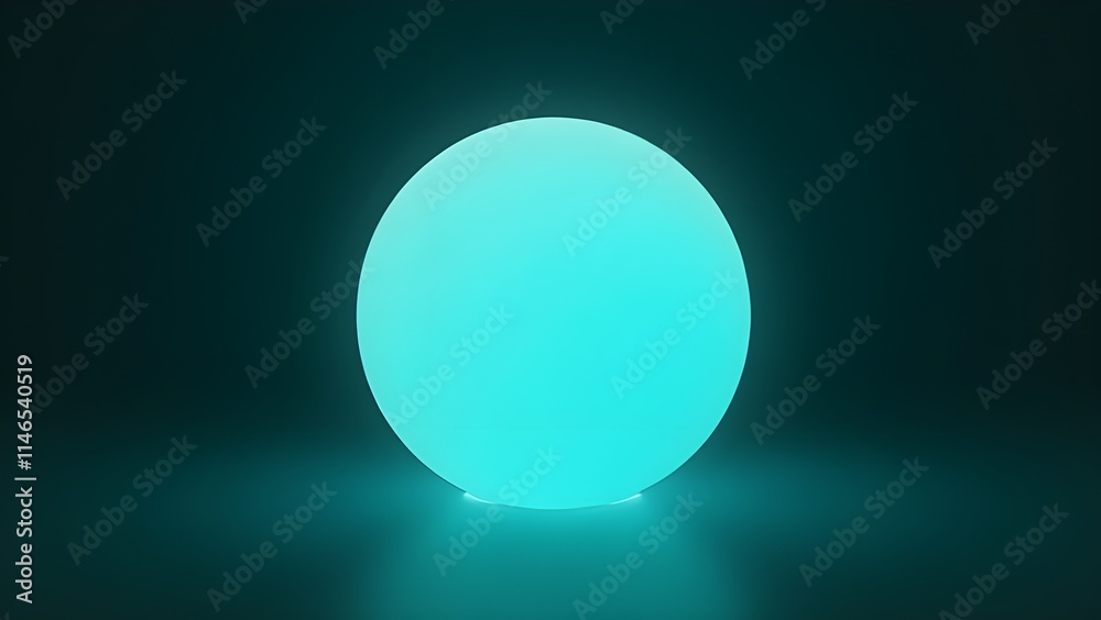 A smooth, glowing teal sphere on a dark background for a sleek, modern look A smooth, glowing teal sphere on a dark background for a sleek, modern look