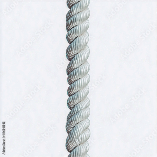 Straight rope isolated on white background. photo