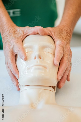 Hands-On Disaster Preparedness CPR Training on Dummy photo