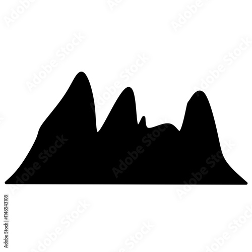 Hand drawn mountain silhouette 