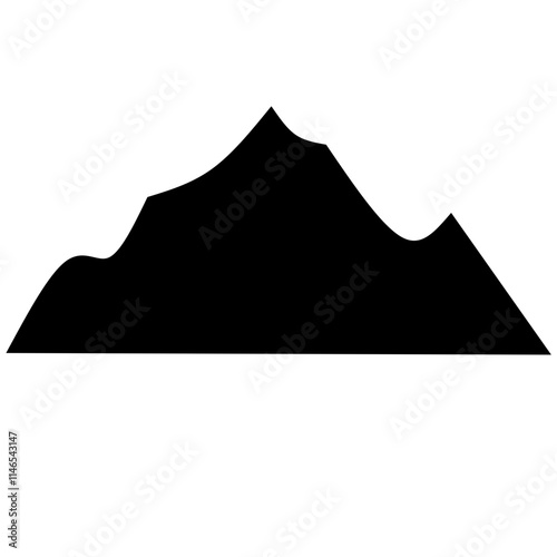 Hand drawn mountain silhouette 