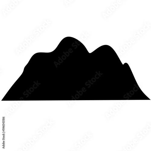 Hand drawn mountain silhouette 
