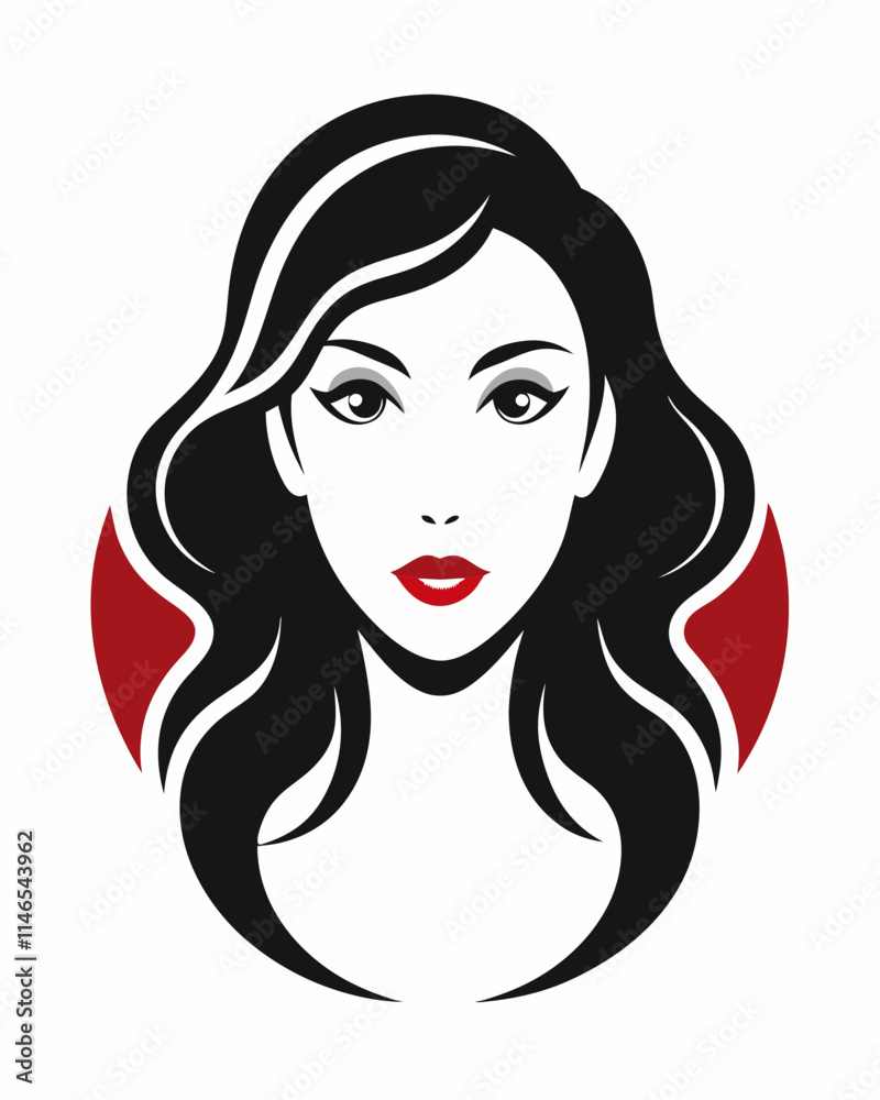 Elegant Female Face Silhouette: Beauty, Business, and Logo Design Inspiration. Elegant Female Face Silhouette: Beauty, Business, and Logo Design Inspiration.