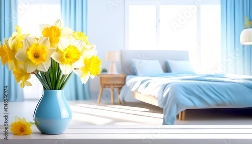 Strauss Osterglocken im Schlafzimmer 