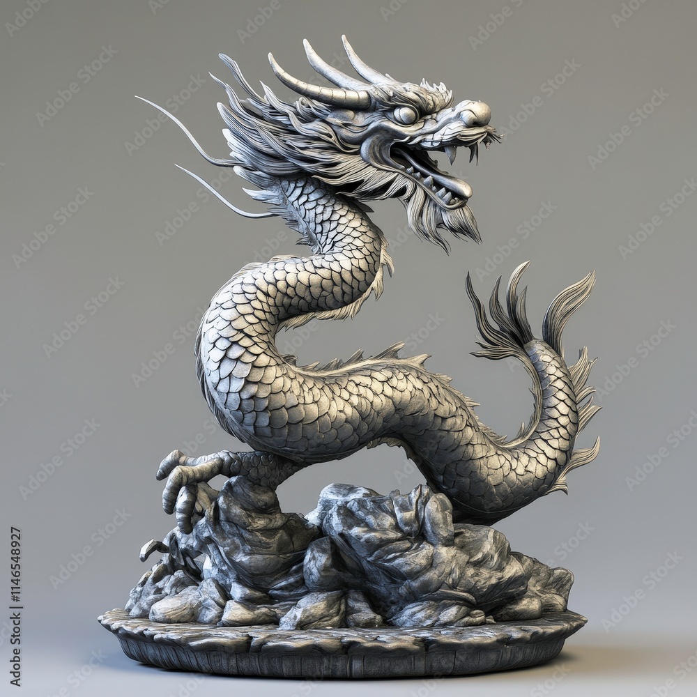 Obraz premium Chinese Dragon sculpture in classic style
