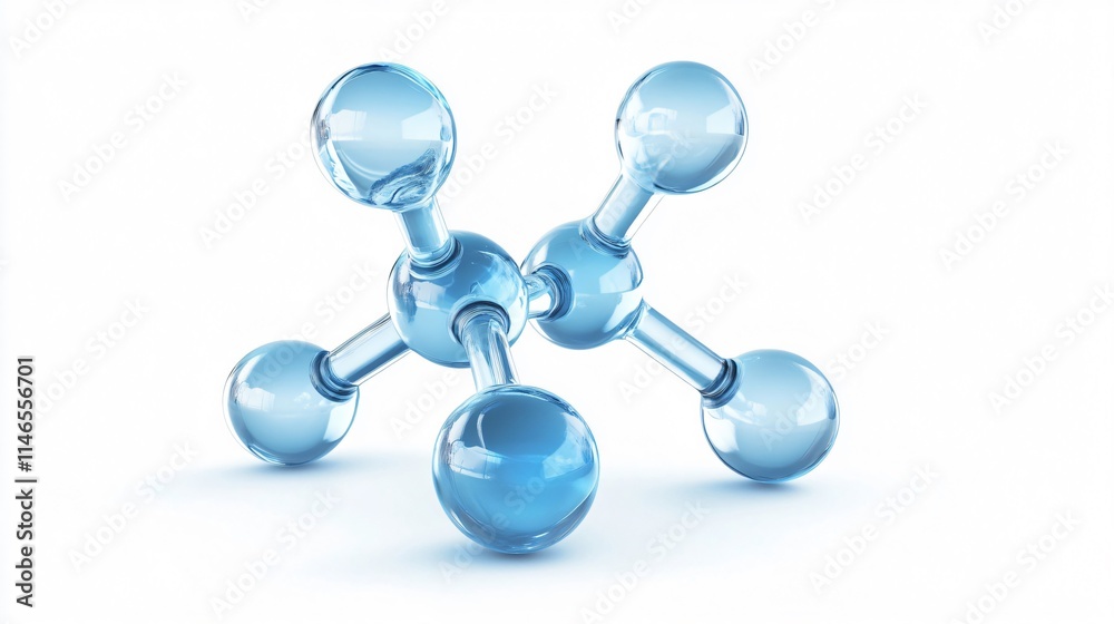 Glass Molecular Structure on White Background: A Symbol of Scientific Discovery Glass Molecular Structure on White Background: A Symbol of Scientific Discovery