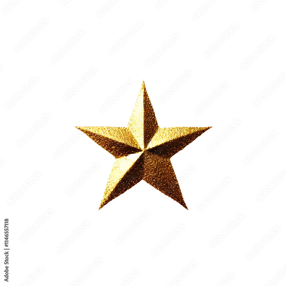 A golden star decoration isolated on a white background for the holiday season, isolated on transparent background. PNG A golden star decoration isolated on a white background for the holiday season, isolated on transparent background. PNG