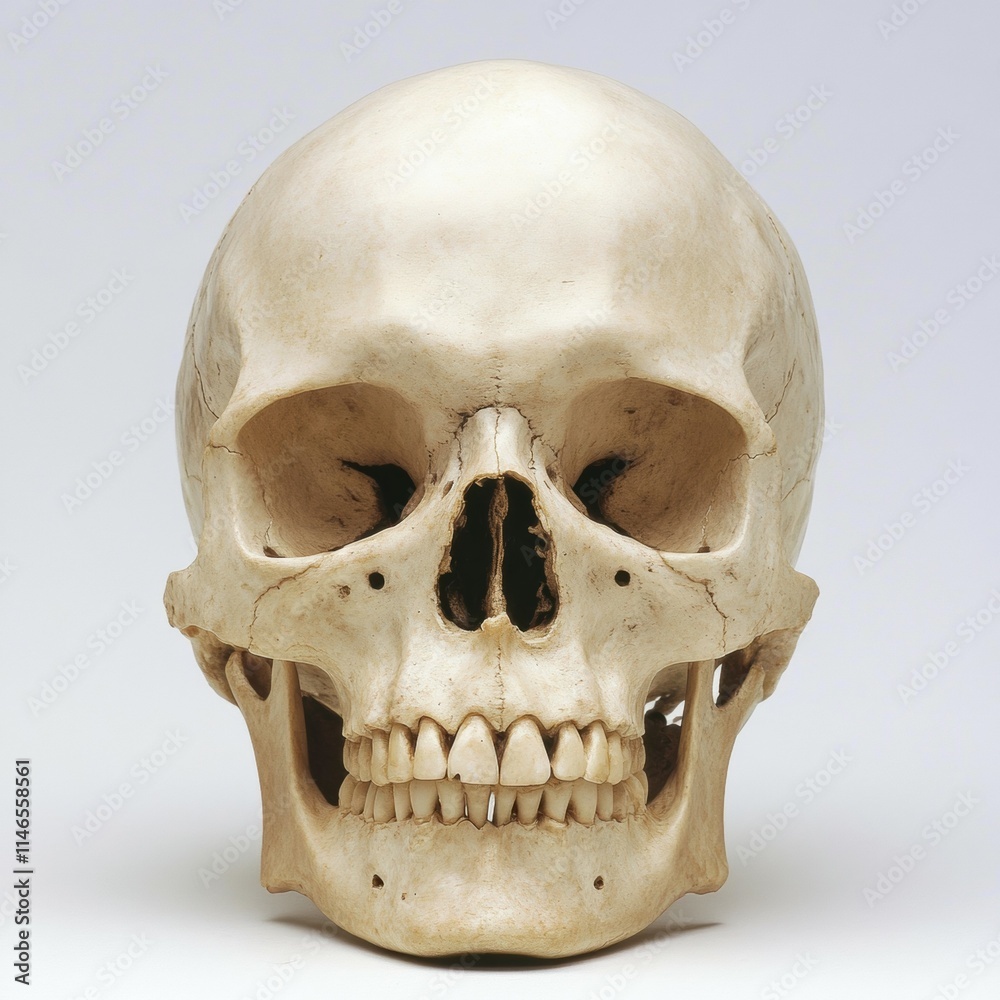 Obraz premium a human skull viewed from the front