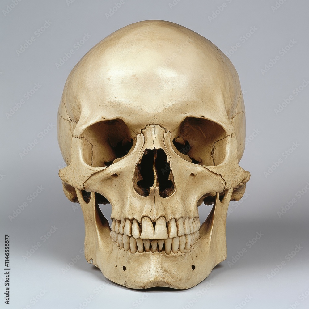 Obraz premium a human skull viewed from the front