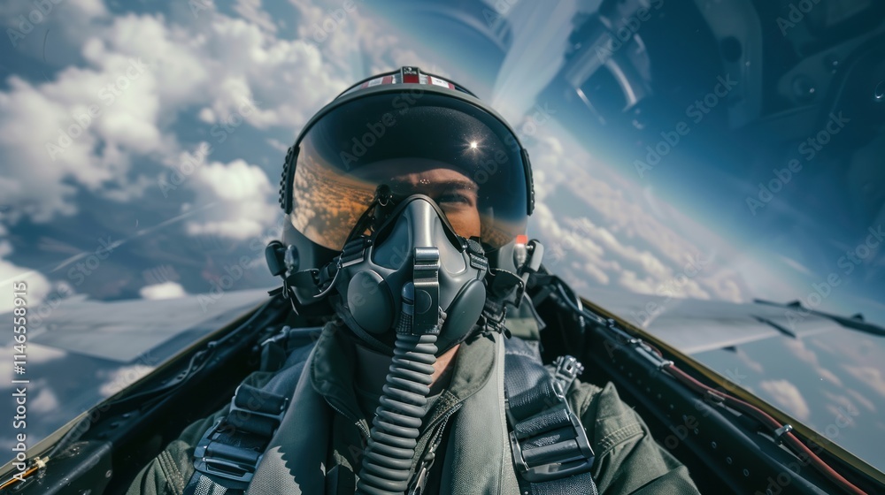 Pilot's Perspective: A breathtaking view from the cockpit of a fighter jet soaring through the clouds. Adrenaline, speed, and freedom. Pilot's Perspective: A breathtaking view from the cockpit of a fighter jet soaring through the clouds. Adrenaline, speed, and freedom.