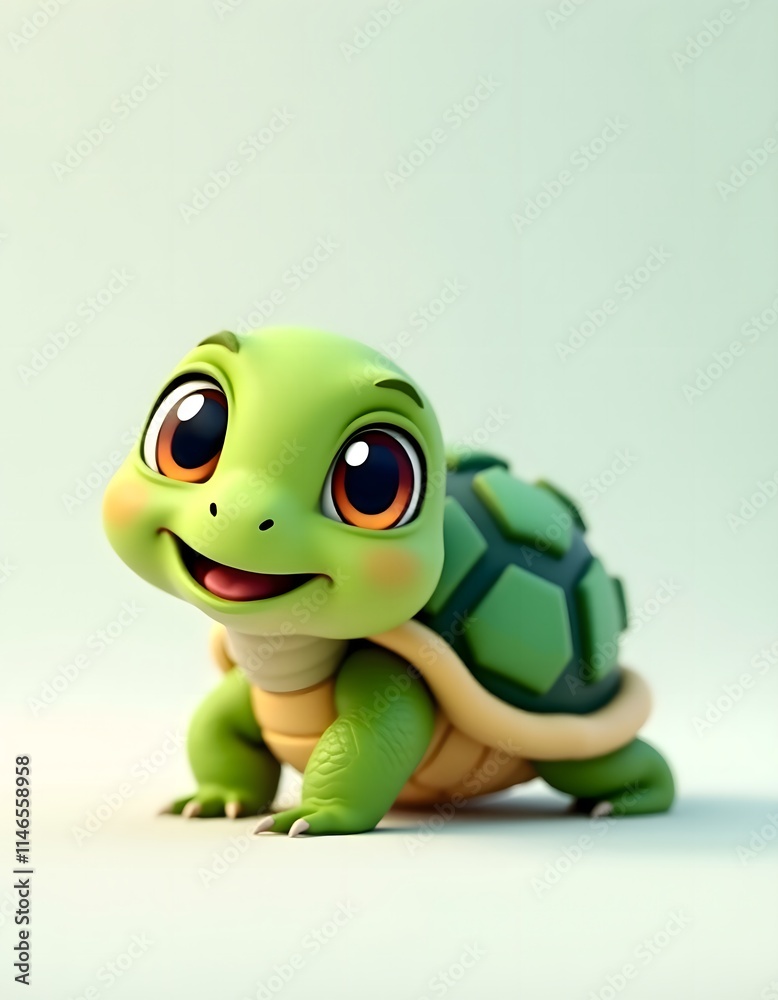 Fototapeta premium 3D cartoon baby turtle
