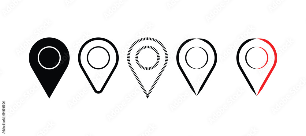 set of location icons. Modern map markers .Vector illustration on a white background.