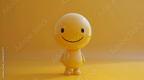 3D Render Happy Smiley Illustration