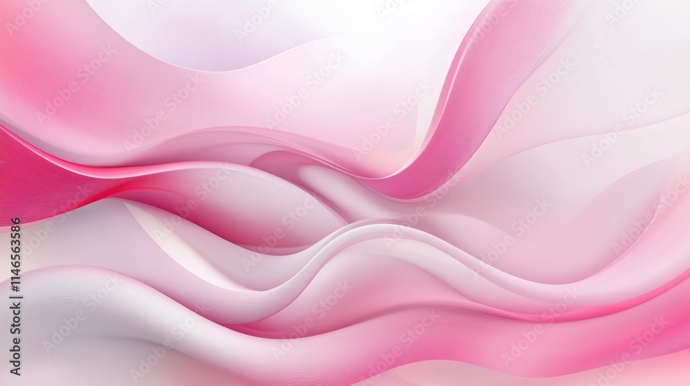 Obraz premium Abstract pink and white background with wavy lines.