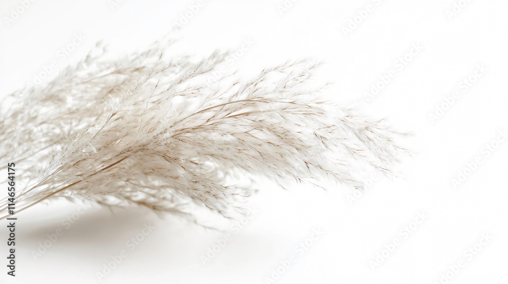 Obraz premium Pampas Grass on White: A Minimalist Botanical Study