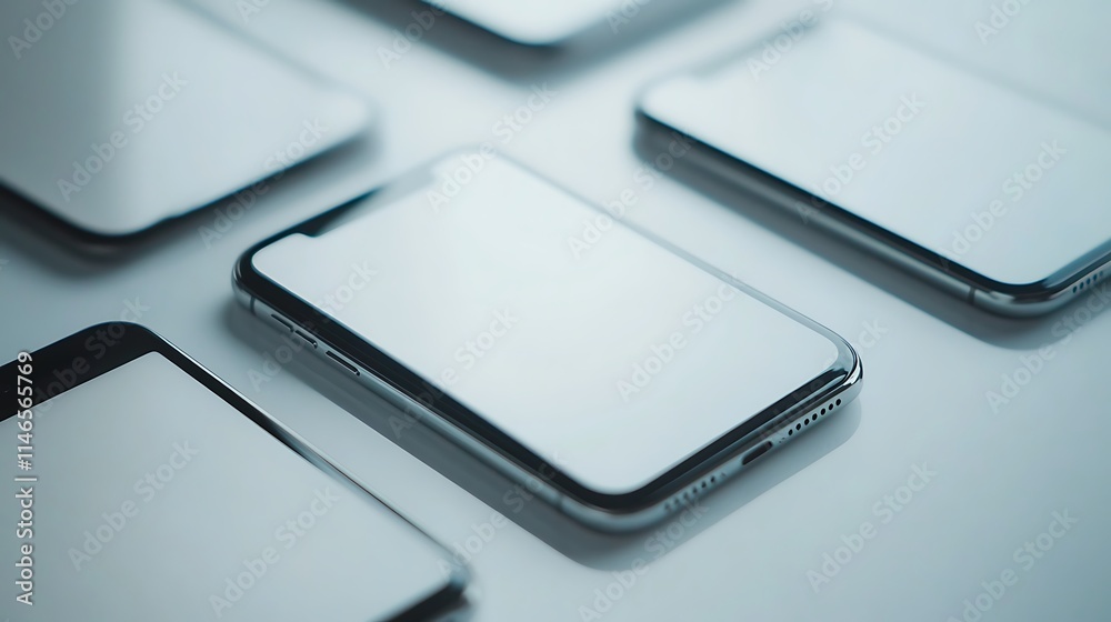Minimalist smartphone display in modern office image collection Minimalist smartphone display in modern office image collection