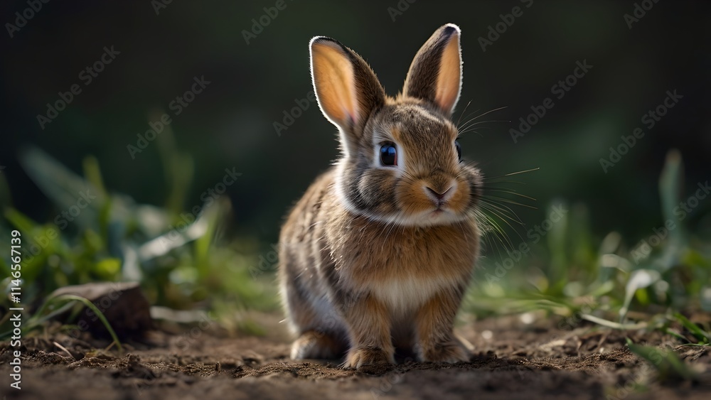 Adorable Baby Rabbit Posing in a Natural Setting Adorable Baby Rabbit Posing in a Natural Setting