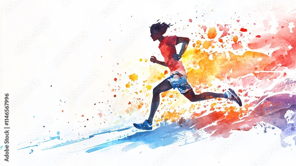 A Watercolor Runner: Embracing Speed, Power, and Artistic Flair A Watercolor Runner: Embracing Speed, Power, and Artistic Flair