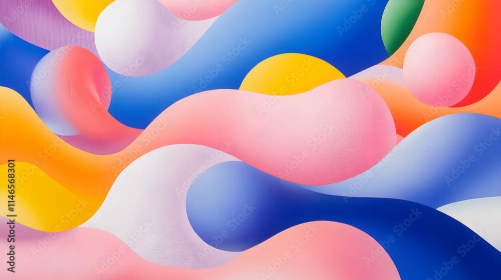 Vibrant abstract waves with colorful smooth gradients in pink, blue, and yellow tones. Vibrant abstract waves with colorful smooth gradients in pink, blue, and yellow tones.