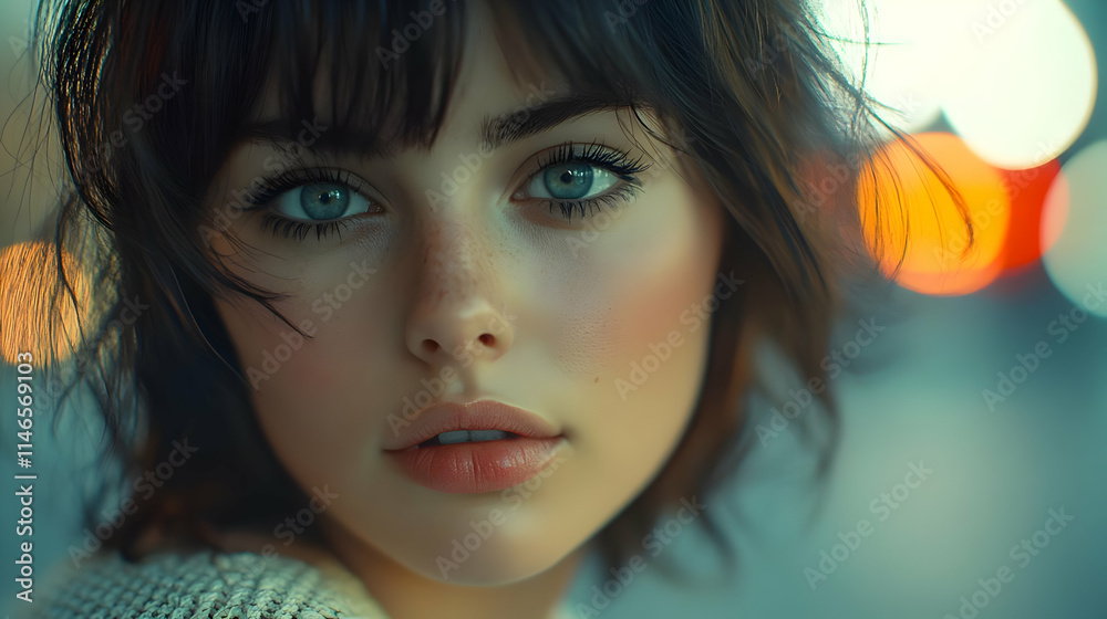 Digital Art Portrait of a Woman with Freckles Digital Art Portrait of a Woman with Freckles